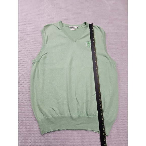 Peter Millar Sweater Vest Mens XL Cashmere Blend Green Vneck The Chattooga Club - Picture 2 of 8